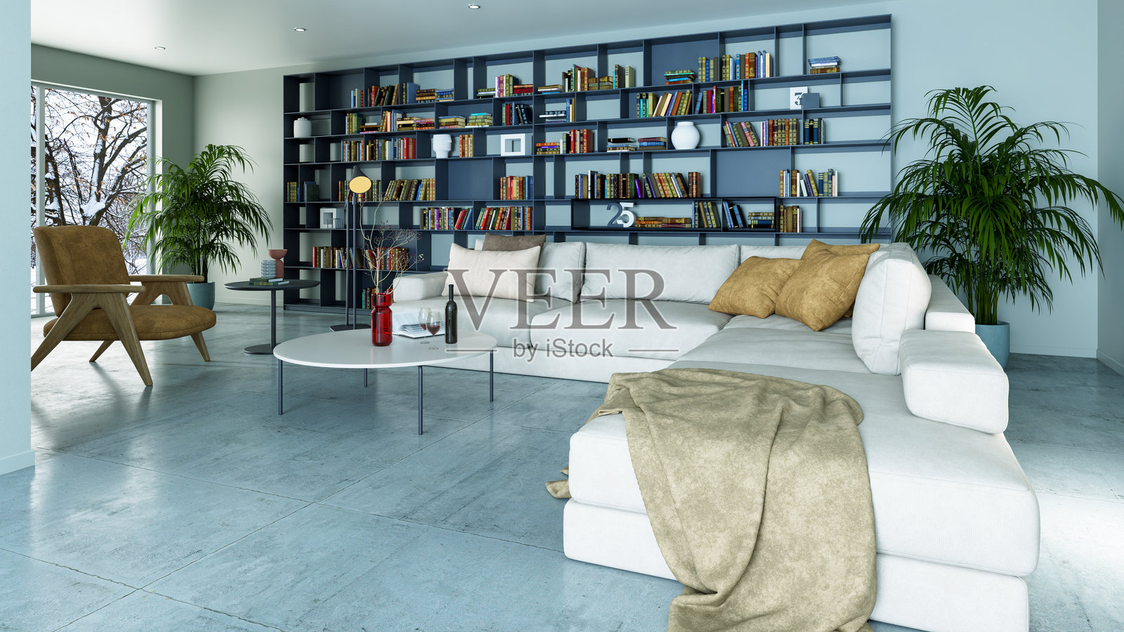 大型奢华现代明亮室内客厅模型插图3D渲染图像照片摄影图片