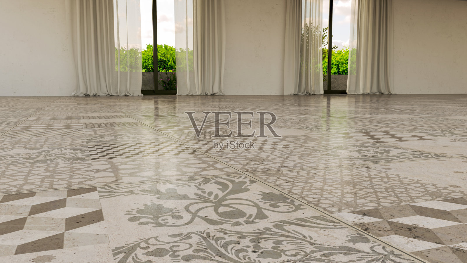 大型奢华现代明亮室内客厅模型插图3D渲染图像照片摄影图片