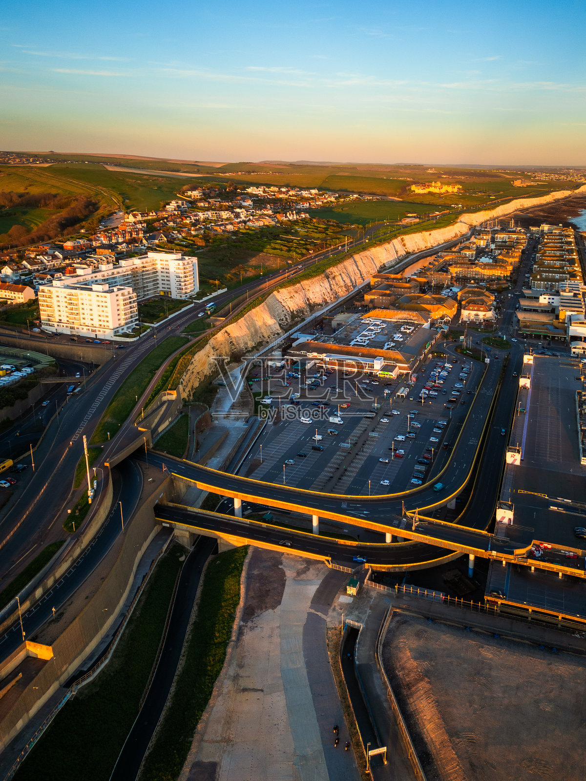 英国东萨塞克斯布莱顿码头的鸟瞰图照片摄影图片