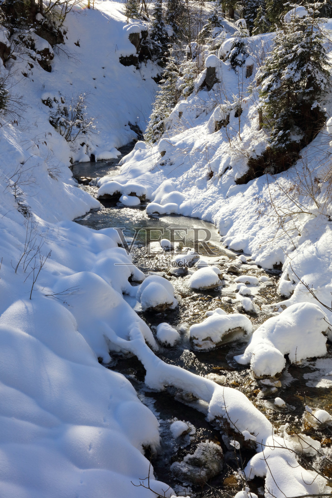 克莱因瓦尔斯特谷 - 巴尔根特巴赫 - 冬季照片摄影图片