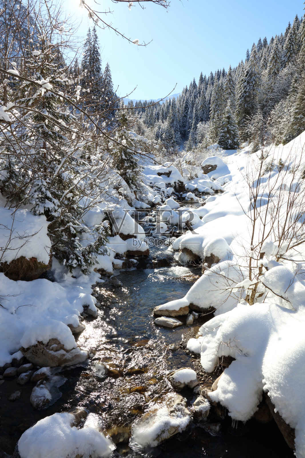 克莱因瓦尔斯特谷 - 巴尔根特巴赫 - 冬季照片摄影图片