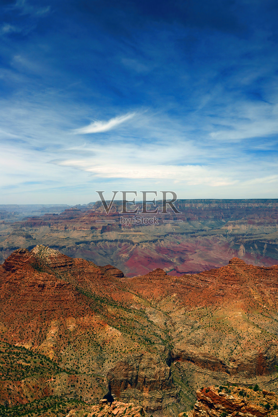 亚利桑那州大峡谷的朦胧天空日照片摄影图片
