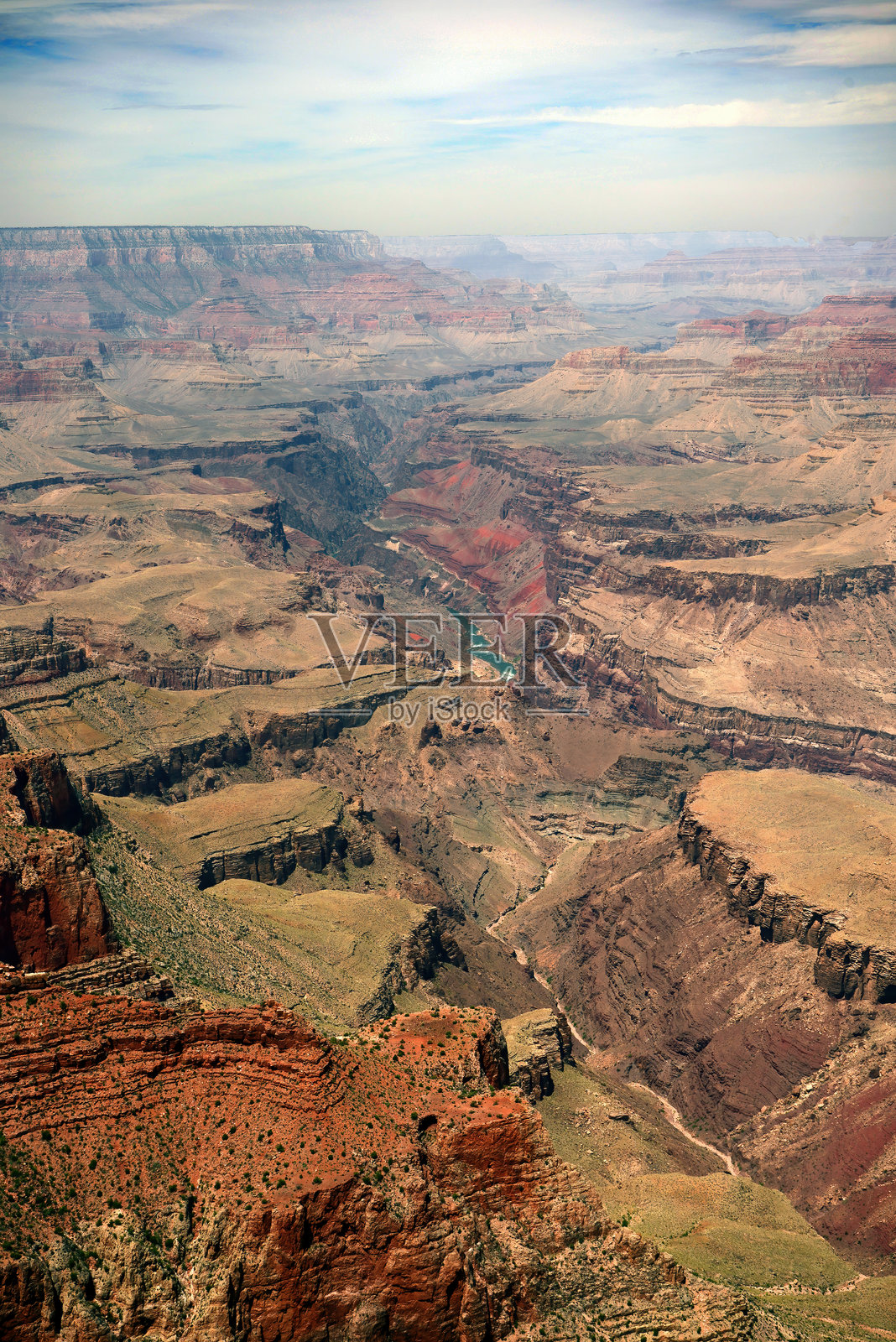 亚利桑那州大峡谷的朦胧天空日照片摄影图片