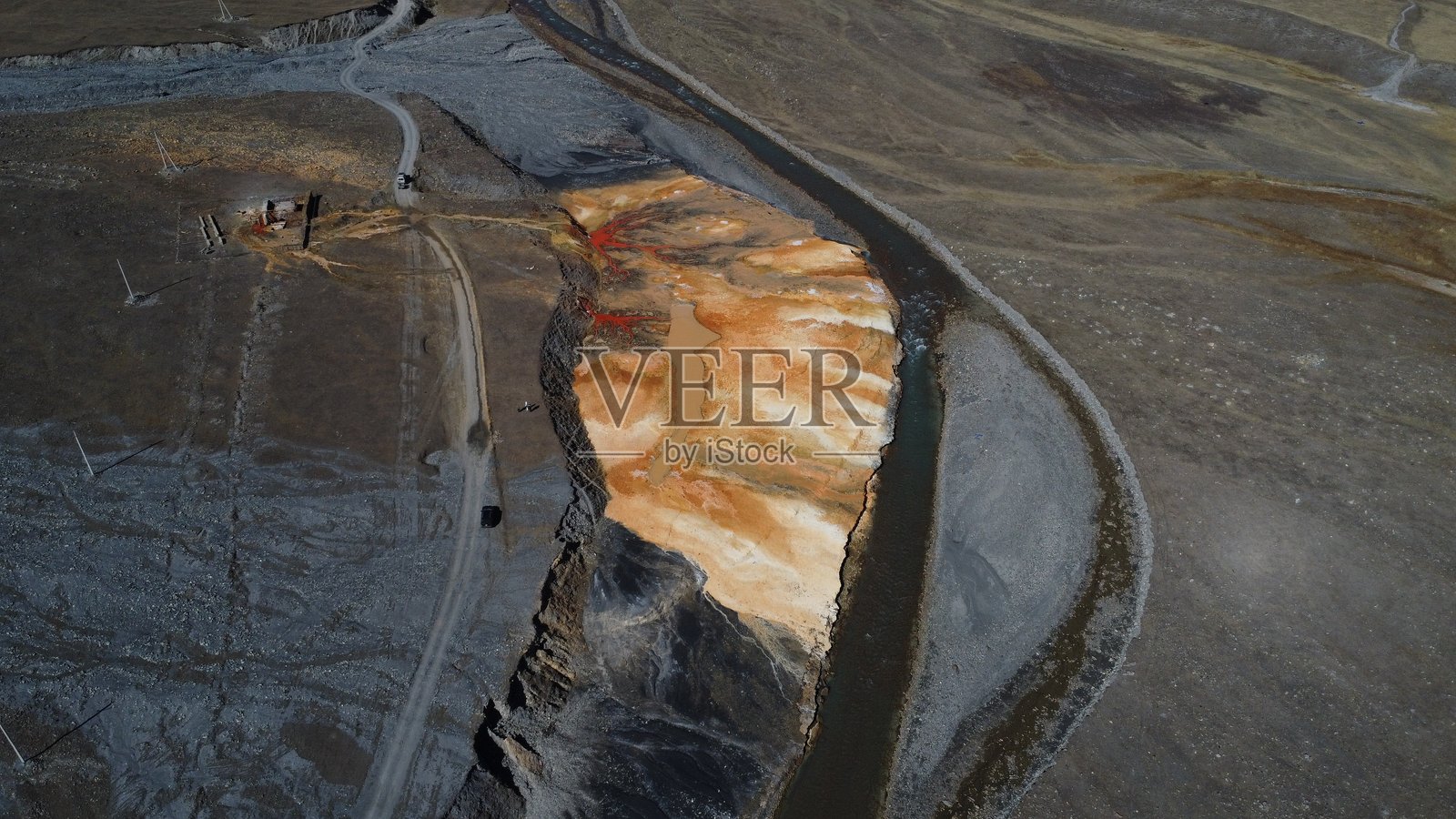 凯特里西村的异色石灰华照片摄影图片