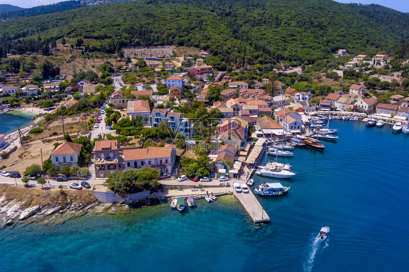 凯法利尼亚的费斯卡多鸟瞰图照片摄影图片