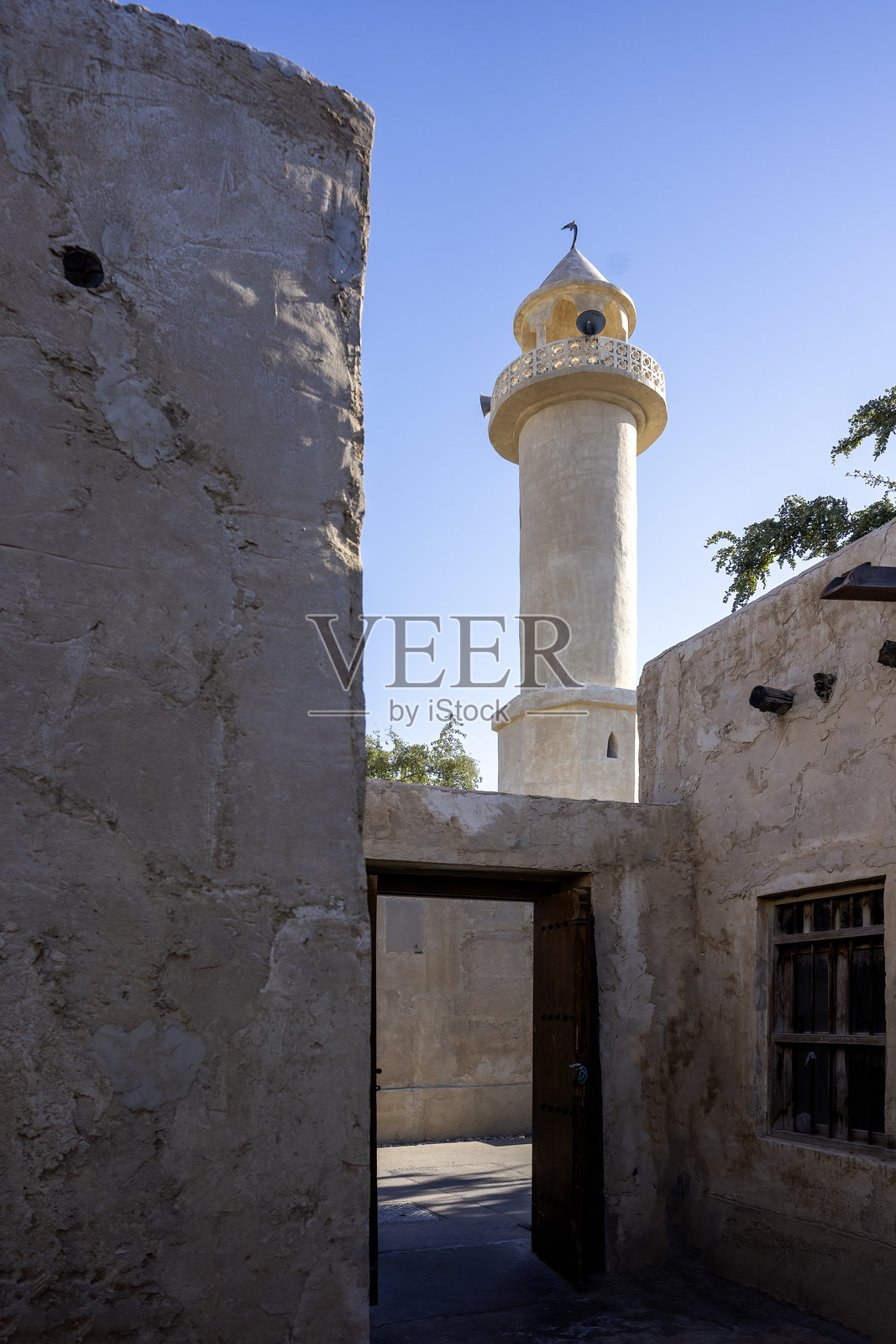 瓦克拉市场的古老建筑风格。卡塔尔瓦克拉传统市场照片摄影图片