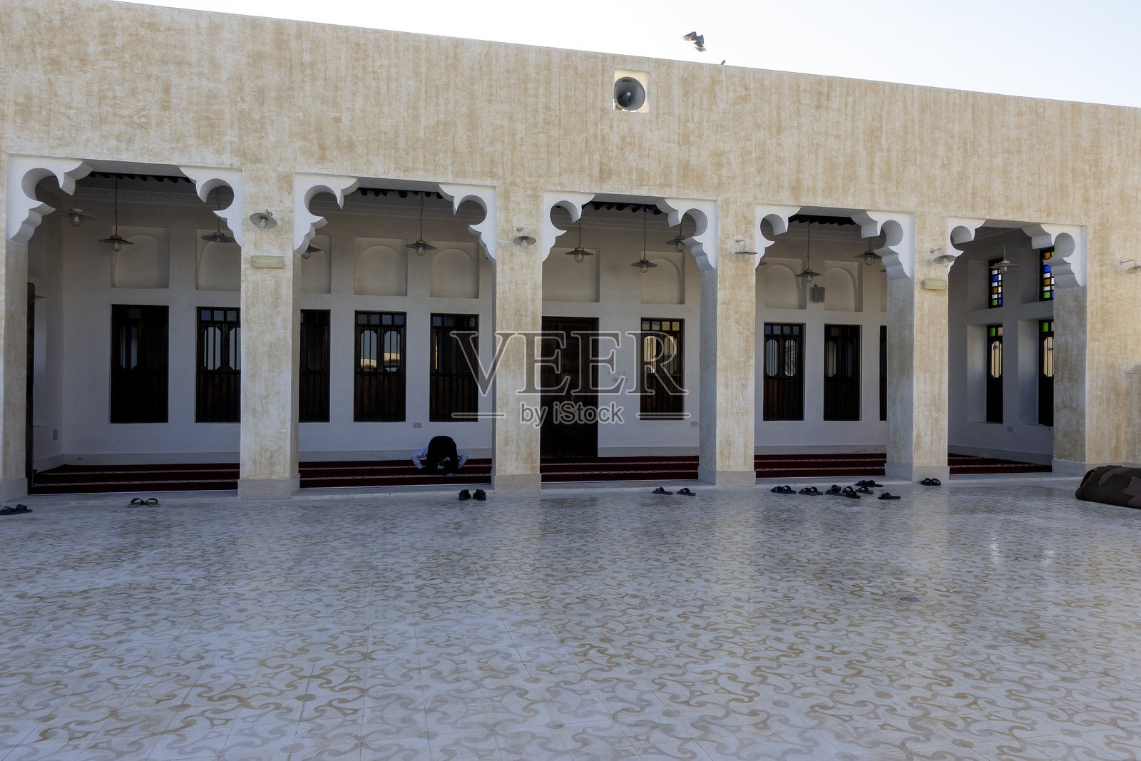 瓦克拉市场的老建筑建筑风格。卡塔尔瓦克拉传统市场照片摄影图片