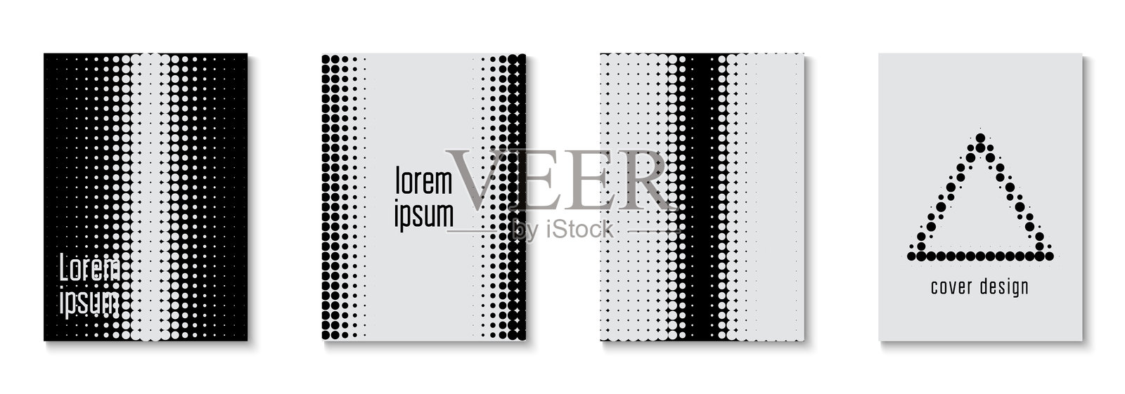 商业封面套件。极简布局中的酷圈子。二维展示中的动态元素。黑白图形传单。白色线条纹理。1980年模板。黑色商业封面。插画图片素材