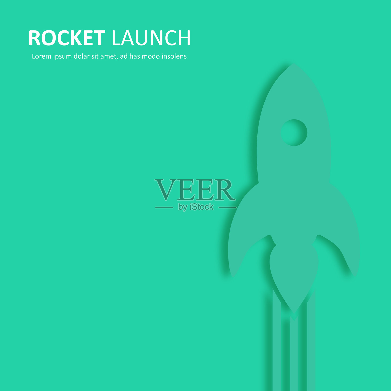 极简插图火箭发射与渐变背景插画图片素材