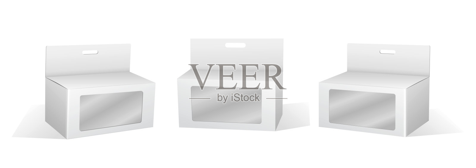 超现实主义白色盒子模型设计插图，孤立展示插画图片素材