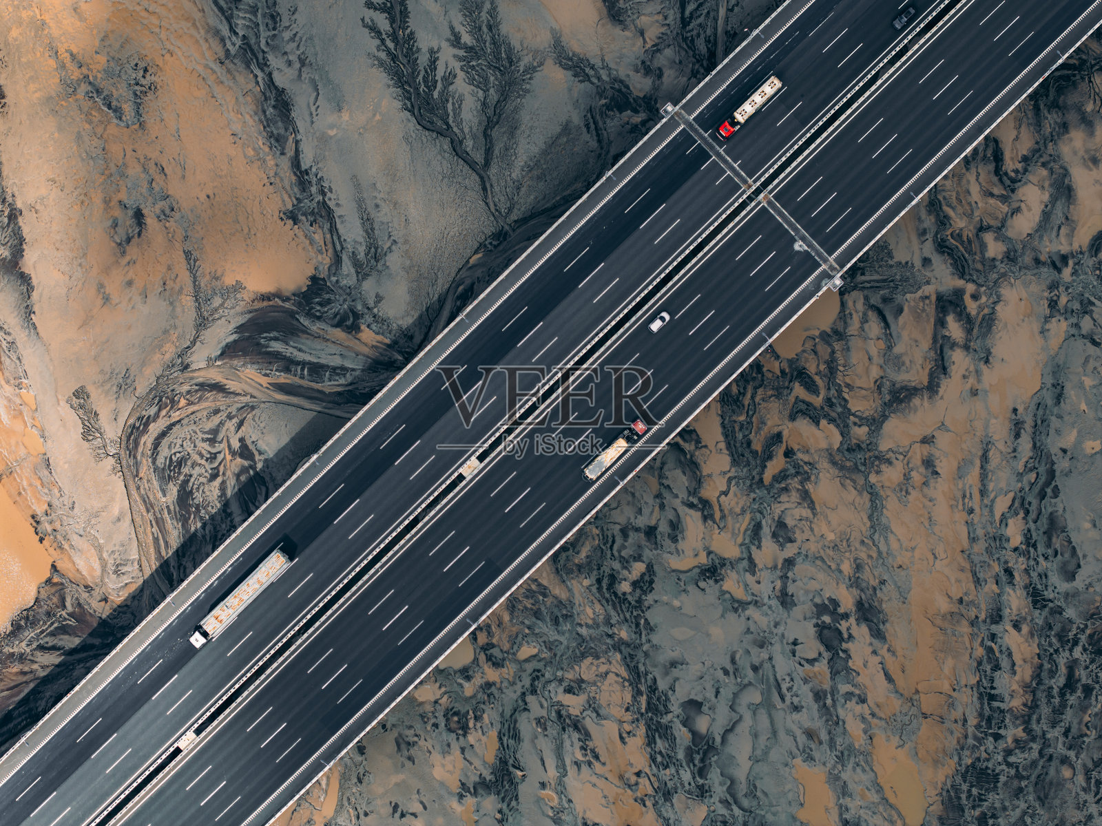 钱塘江上的桥梁鸟瞰图 / 中国浙江照片摄影图片