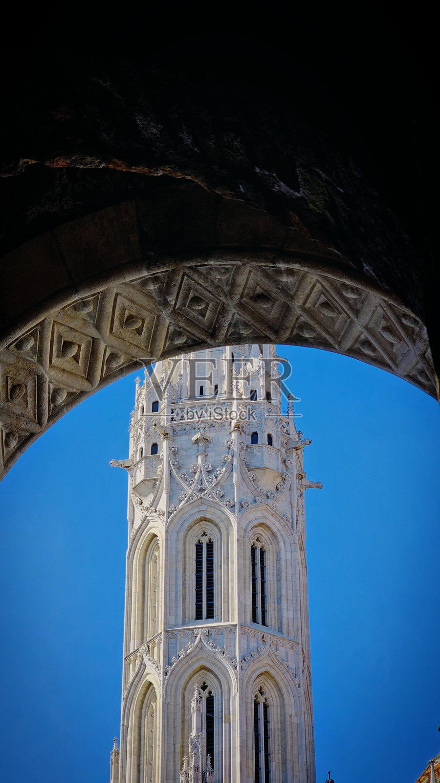 布达佩斯渔人堡的哥特式马提亚斯教堂照片摄影图片