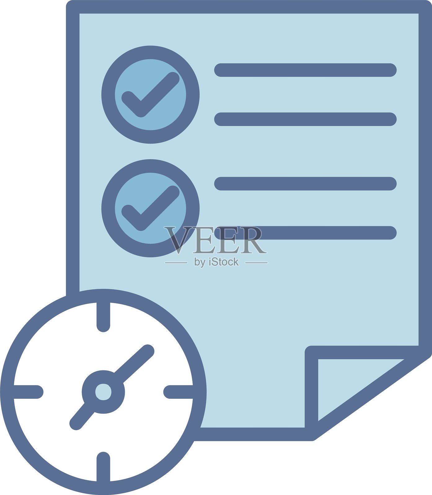 蓝色日程线填充插画图片素材