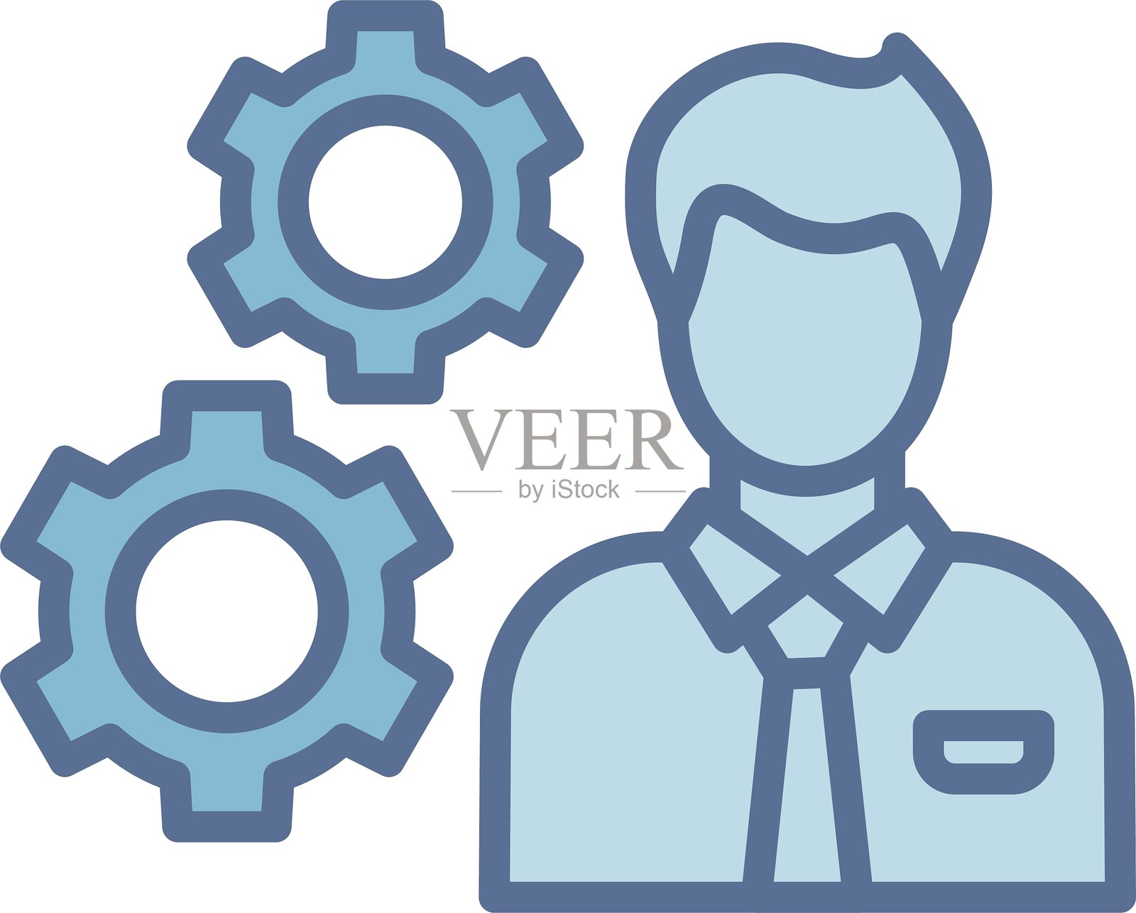 管理线填充蓝色插画图片素材