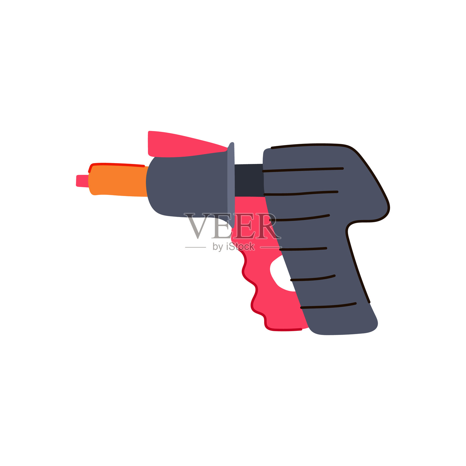 牛仔帽玩具手枪卡通矢量插图插画图片素材