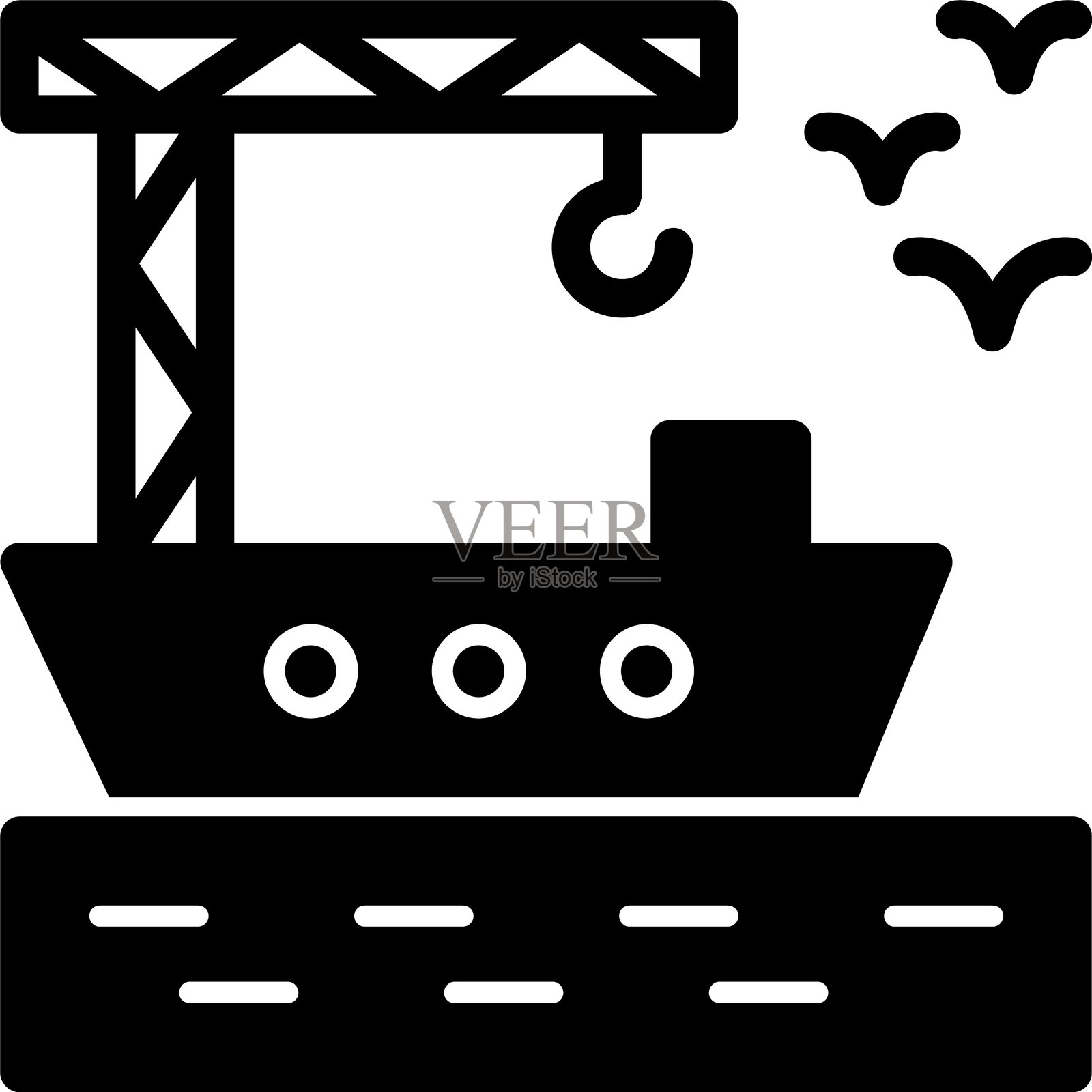 港口图标设计插画图片素材