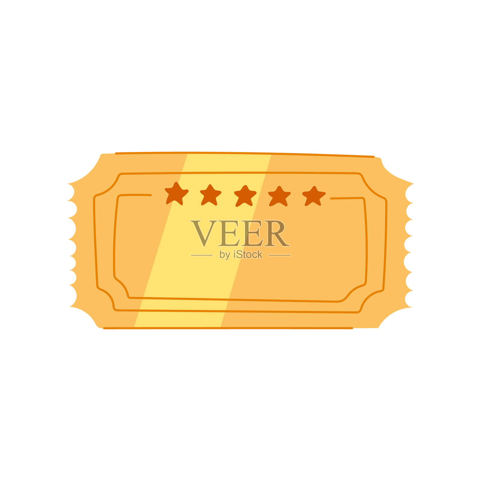 金色入场券卡通矢量插图插画图片素材