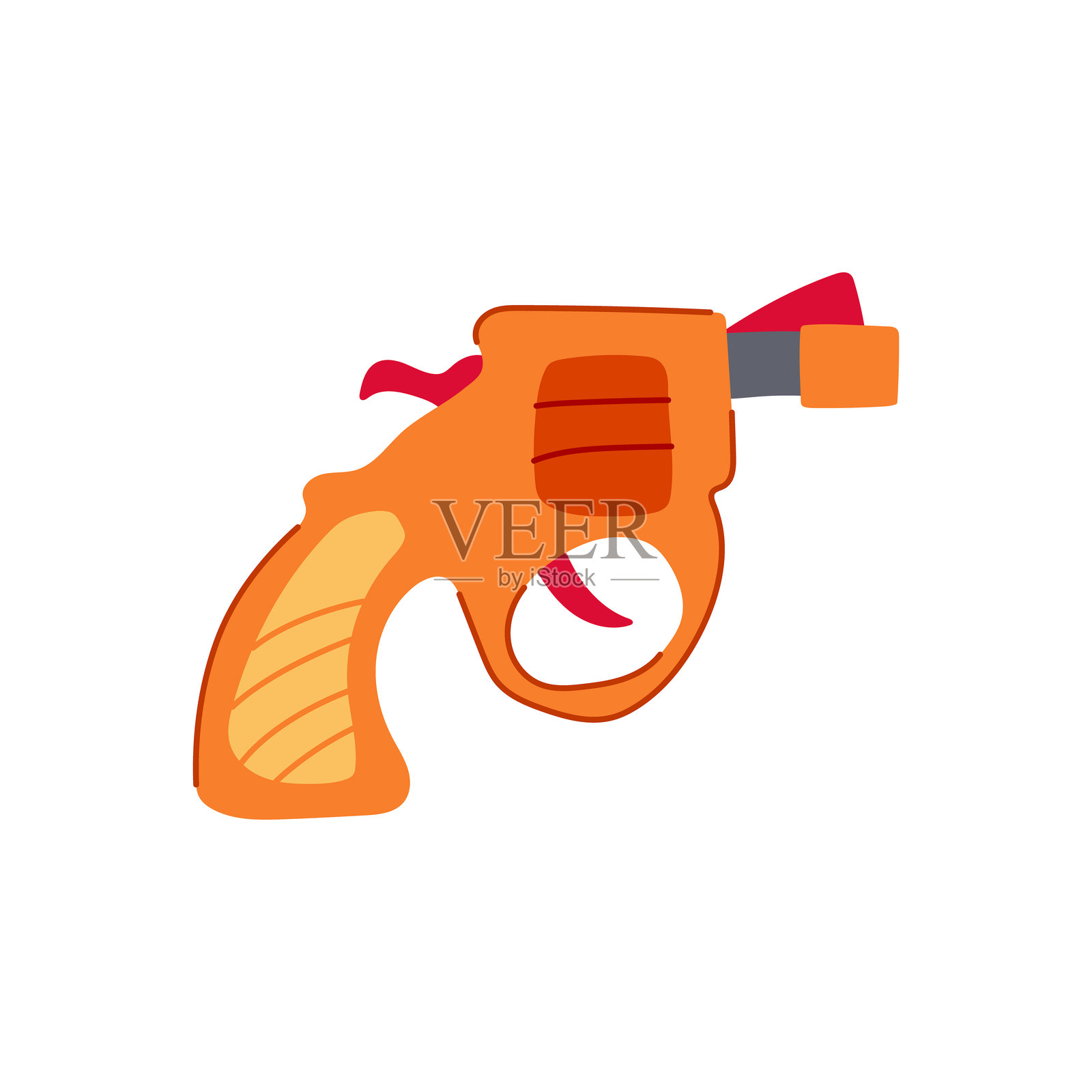 塑料手枪玩具卡通矢量插图插画图片素材