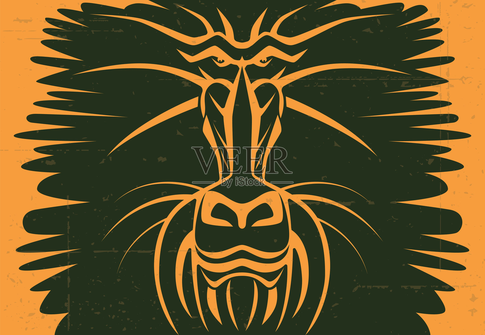 狒狒符号插画图片素材