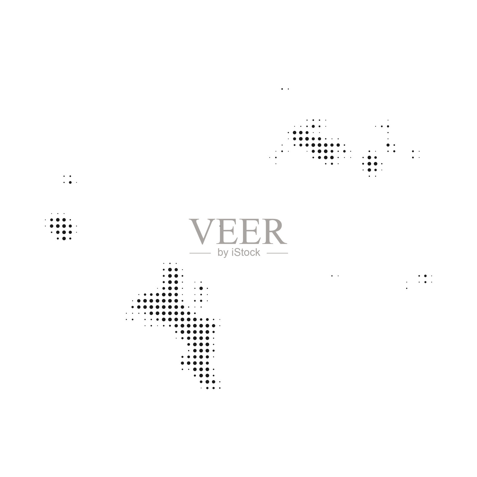 塞舌尔白色背景上的点状地图插画图片素材