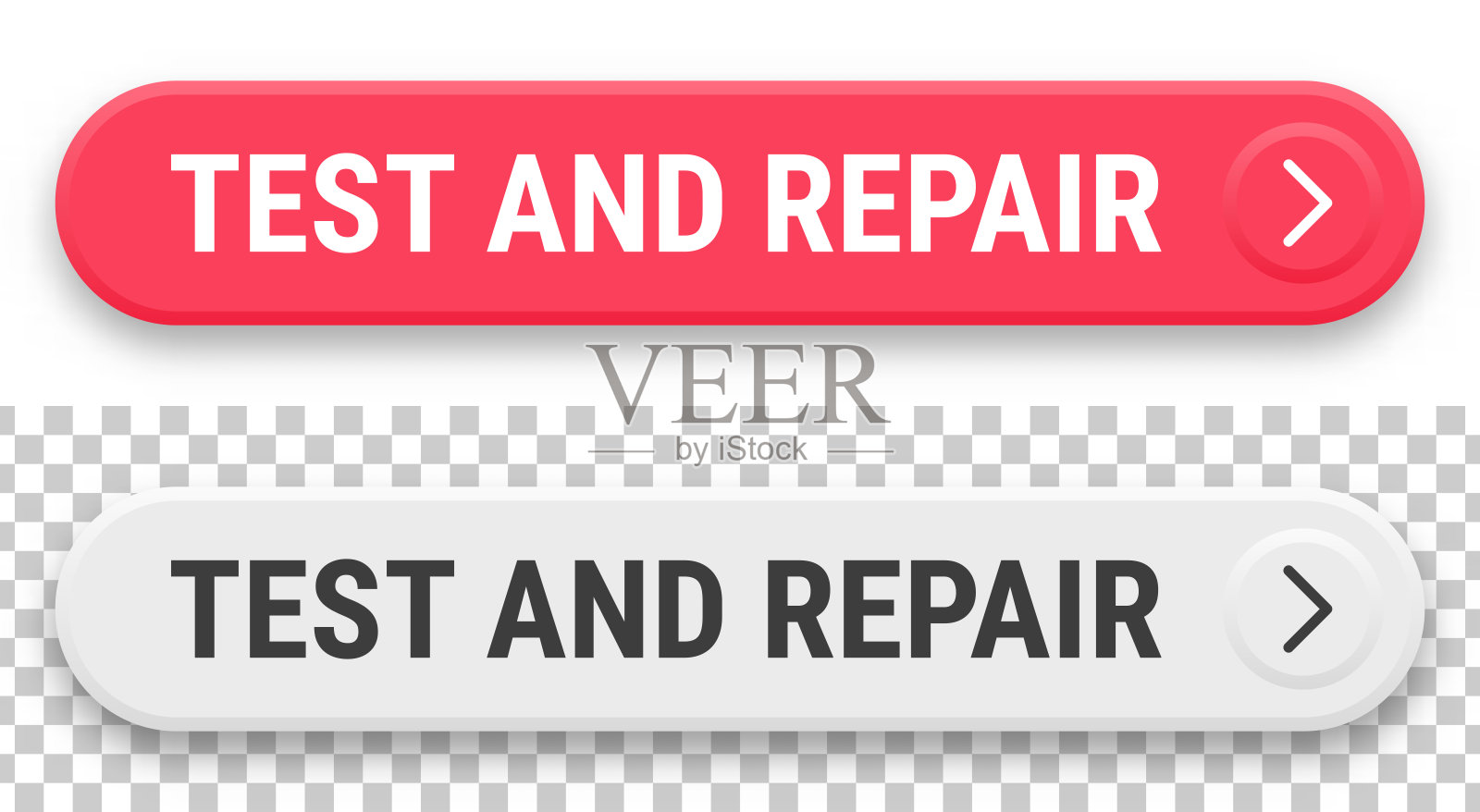 测试与修复 - 3D点击网页按钮在空白背景上插画图片素材