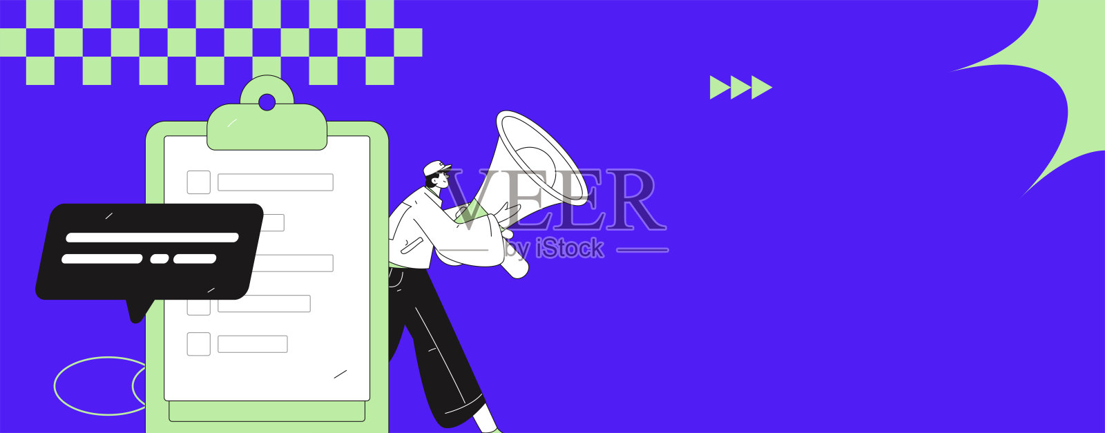 邀请朋友进行问卷调查的扁平矢量概念手绘插图插画图片素材