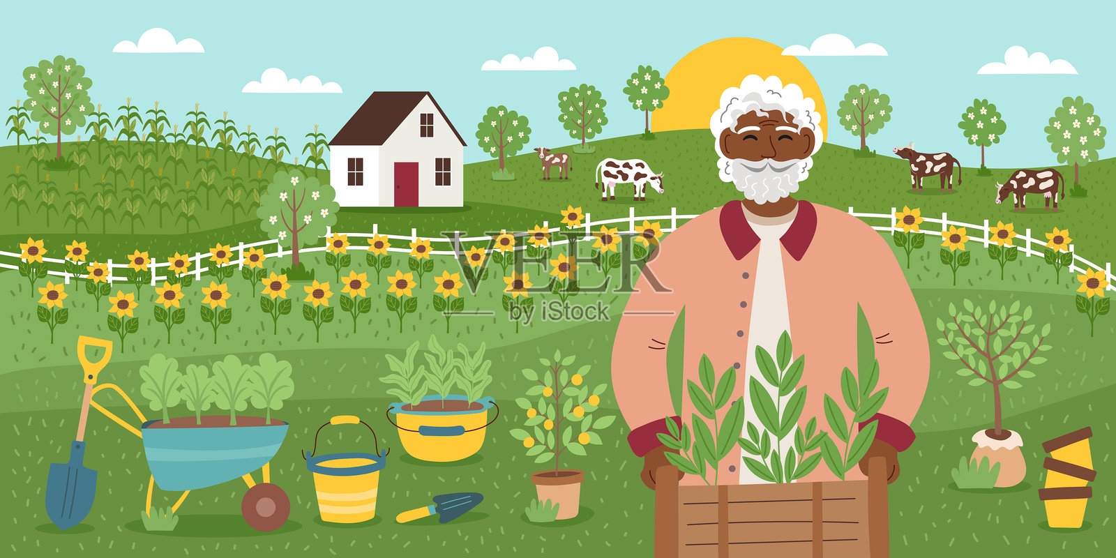 园艺背景45插画图片素材