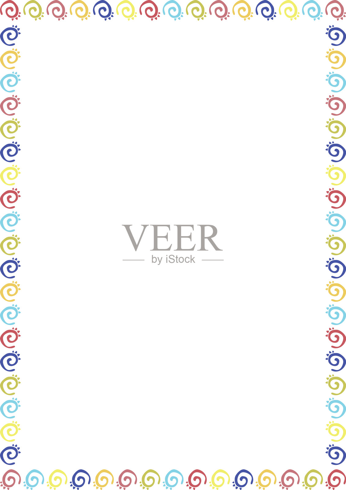 带涂鸦元素的矩形框架。带水下元素装饰的海洋框架模板。插画图片素材