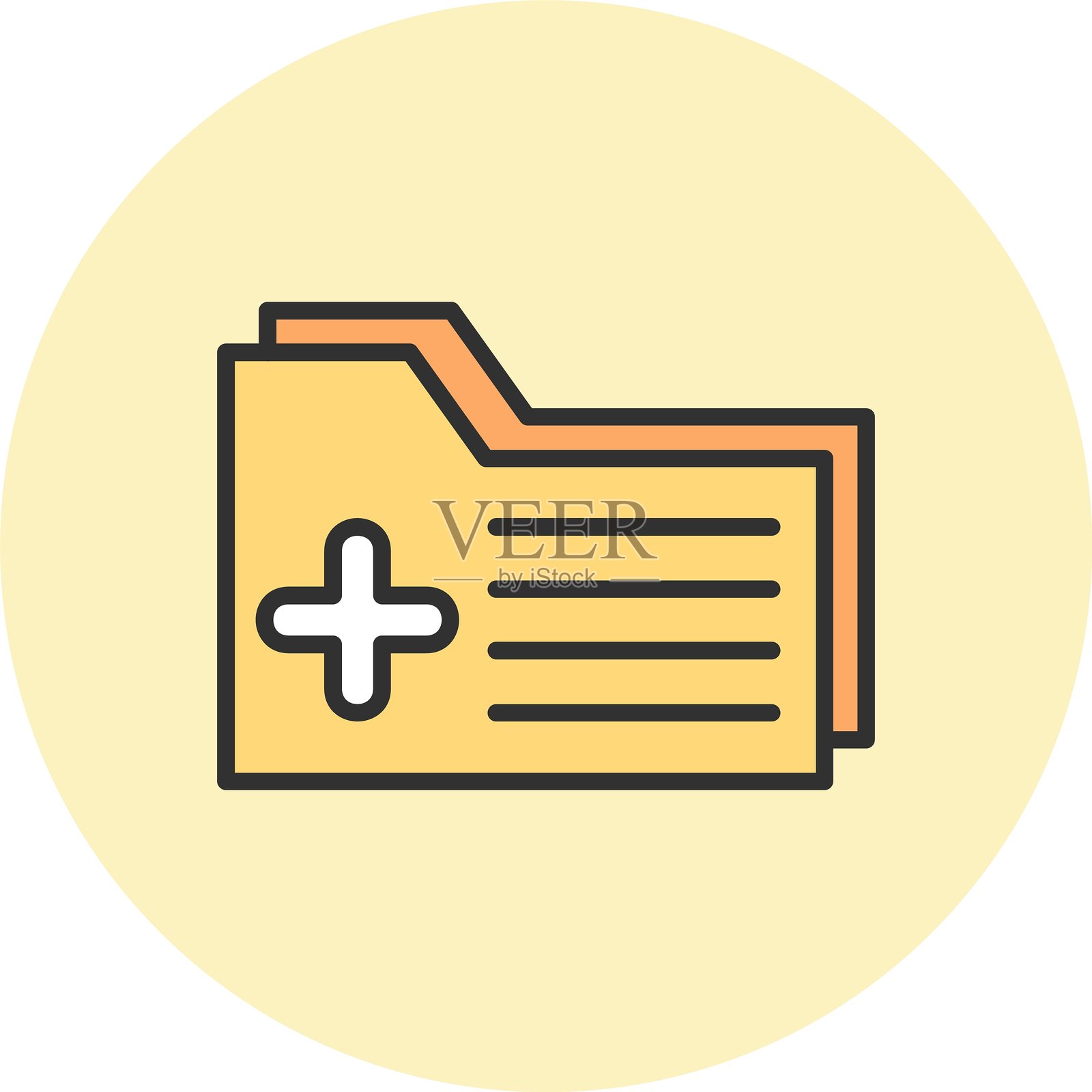 文件夹线条填充圆圈插画图片素材