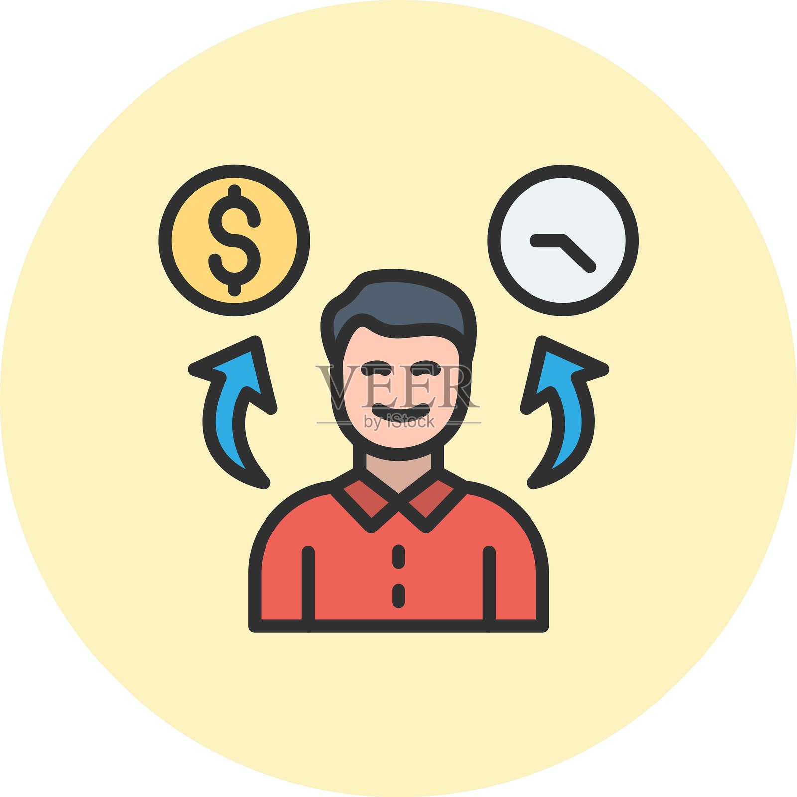 工业家线条填充圆圈插画图片素材