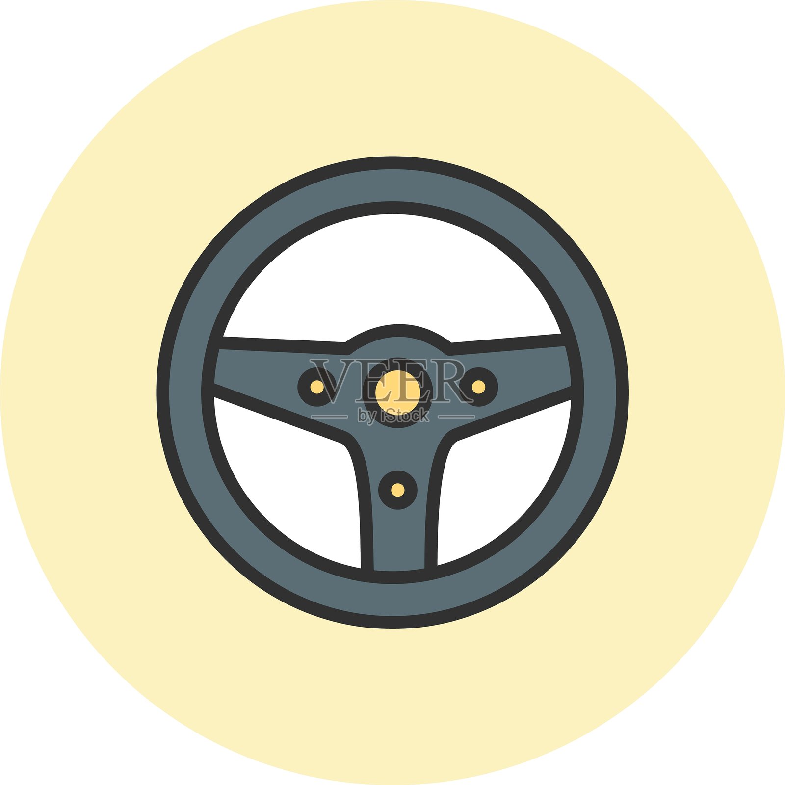 方向盘线条填充圆圈插画图片素材