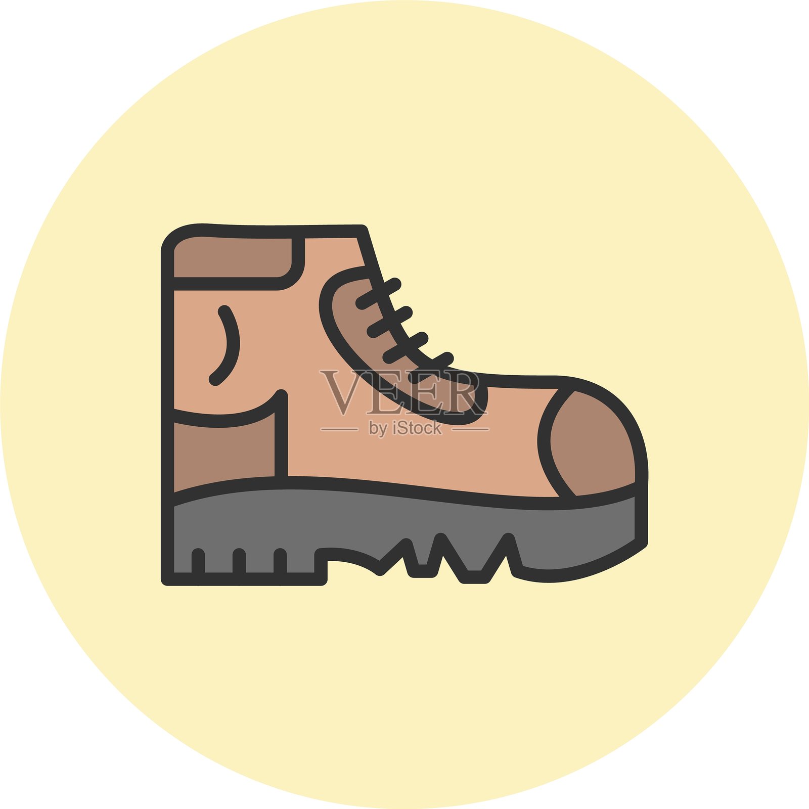 靴子线条填充圆圈插画图片素材