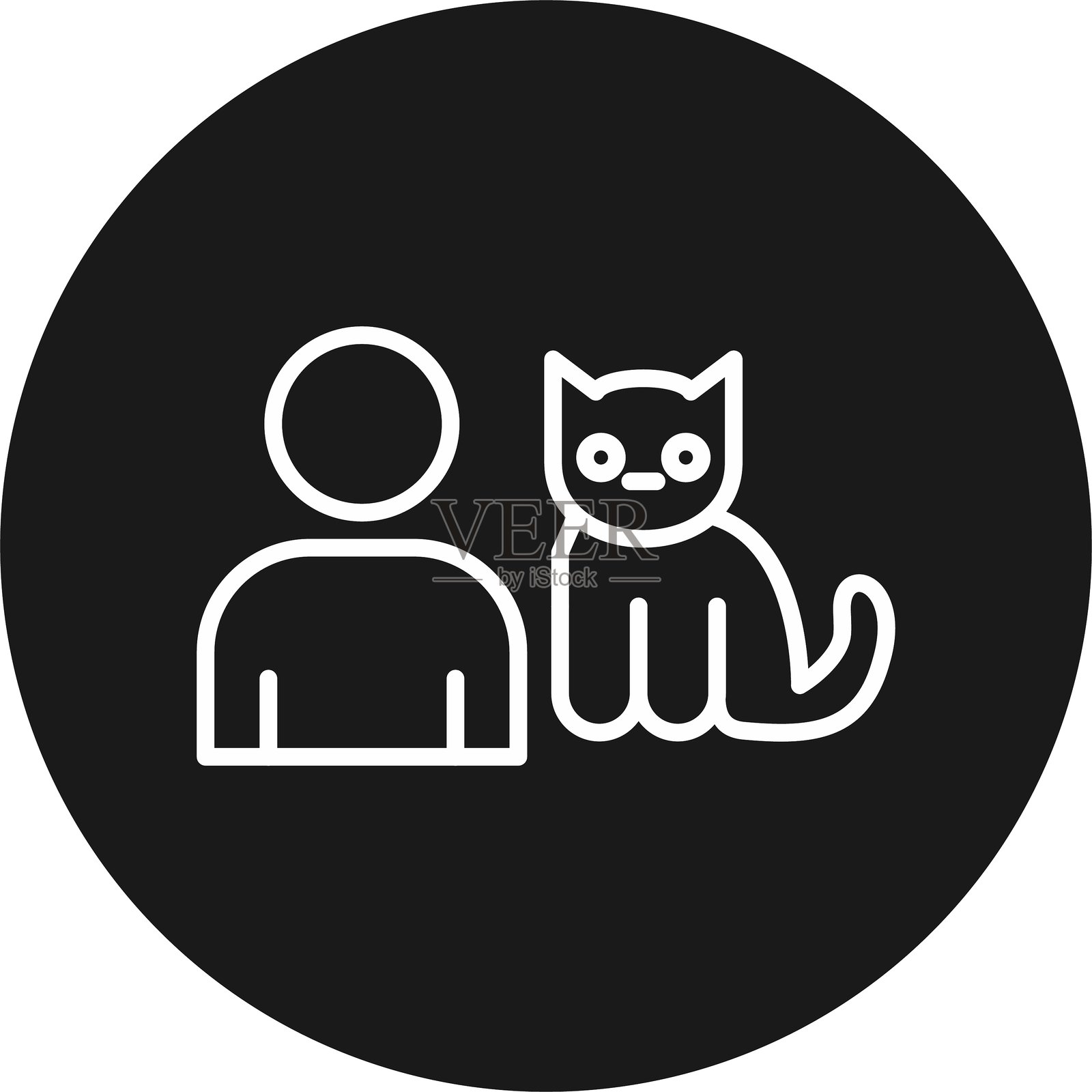 与宠物玩耍的图标插画图片素材