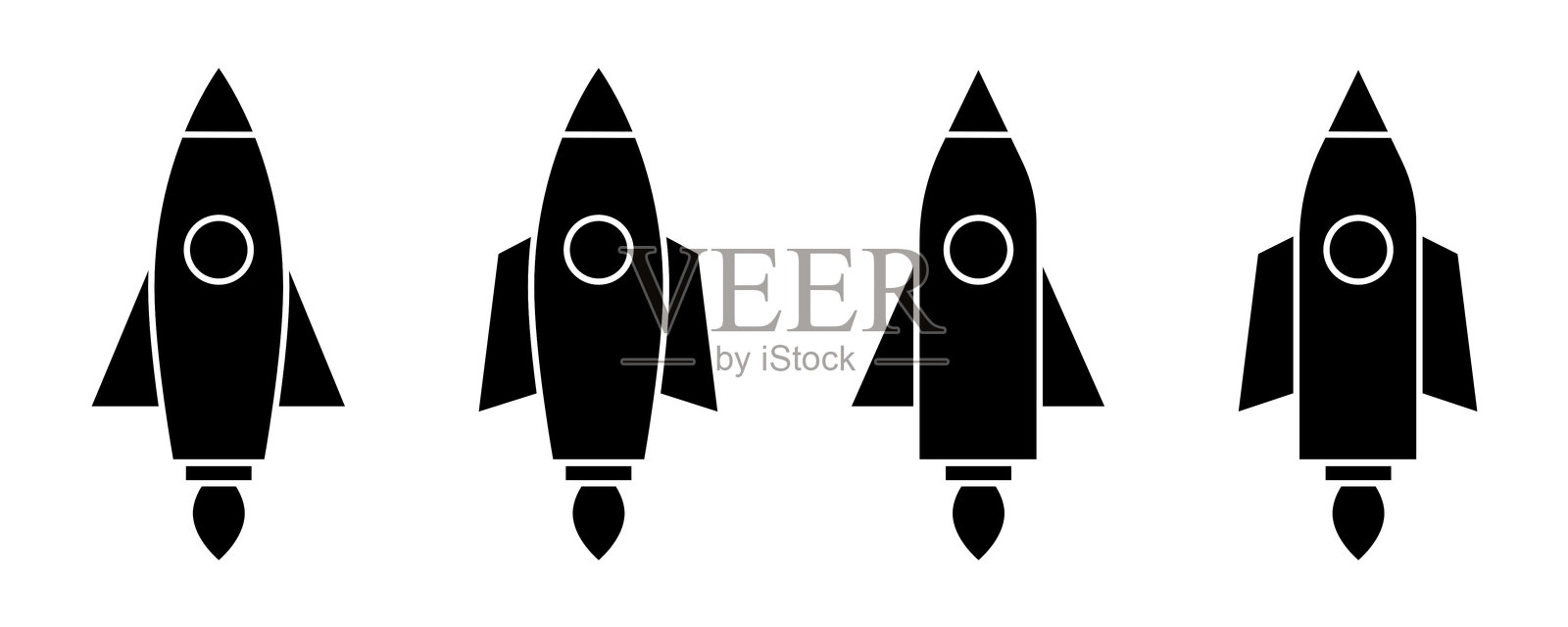 火箭图标矢量集。火箭的象征。插画图片素材