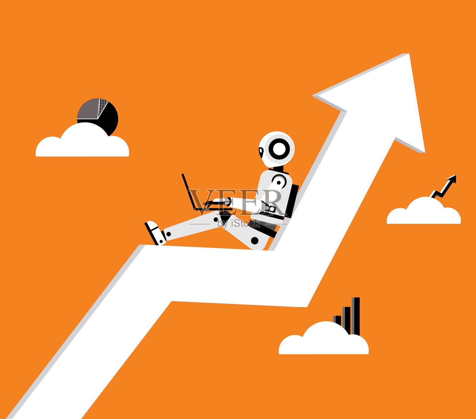 人工智能 - 向上移动插画图片素材