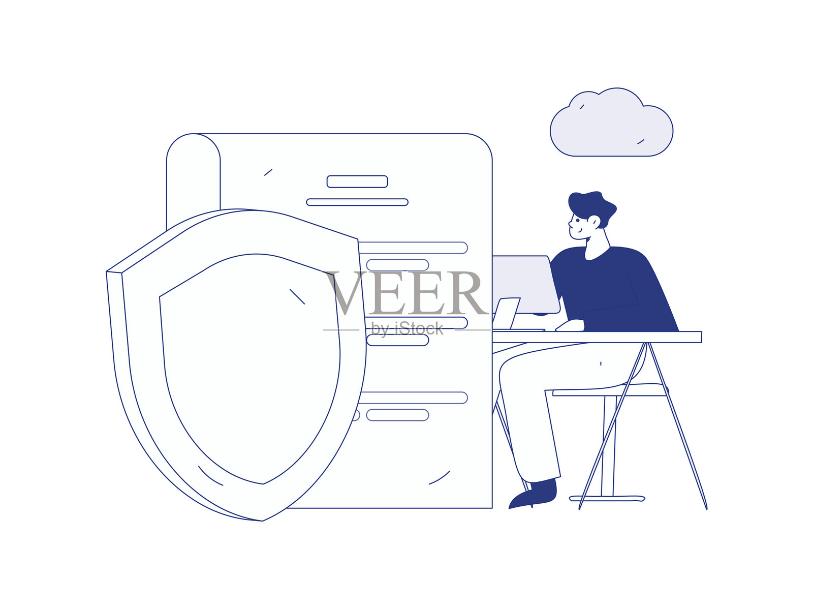 商业网络安全角色扁平矢量概念操作手绘插图插画图片素材