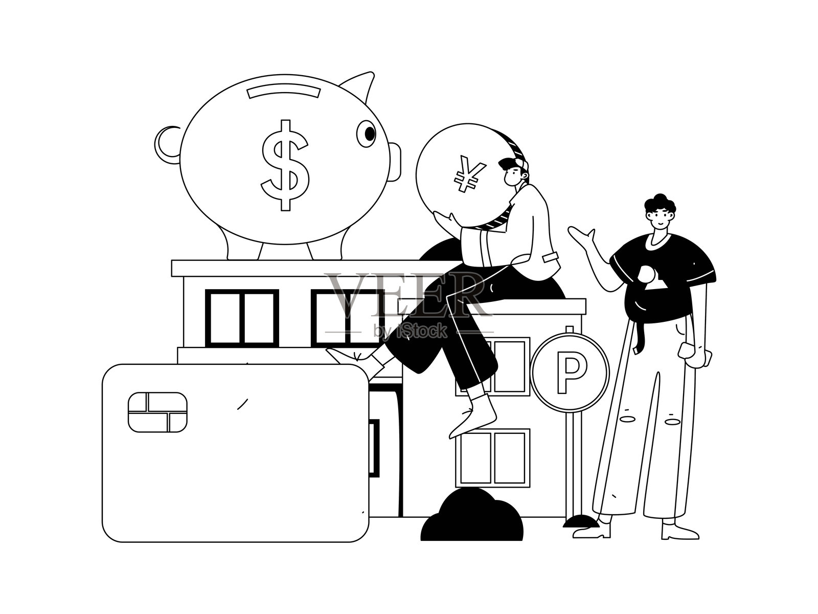 房贷公寓矢量概念操作插图插画图片素材