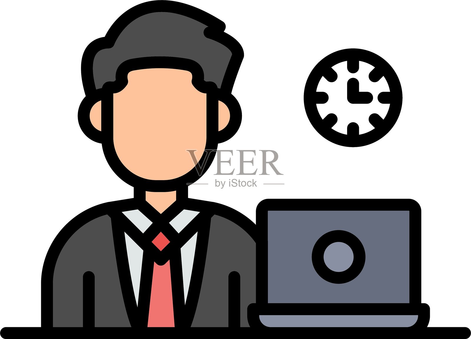 工作时间图标插画图片素材