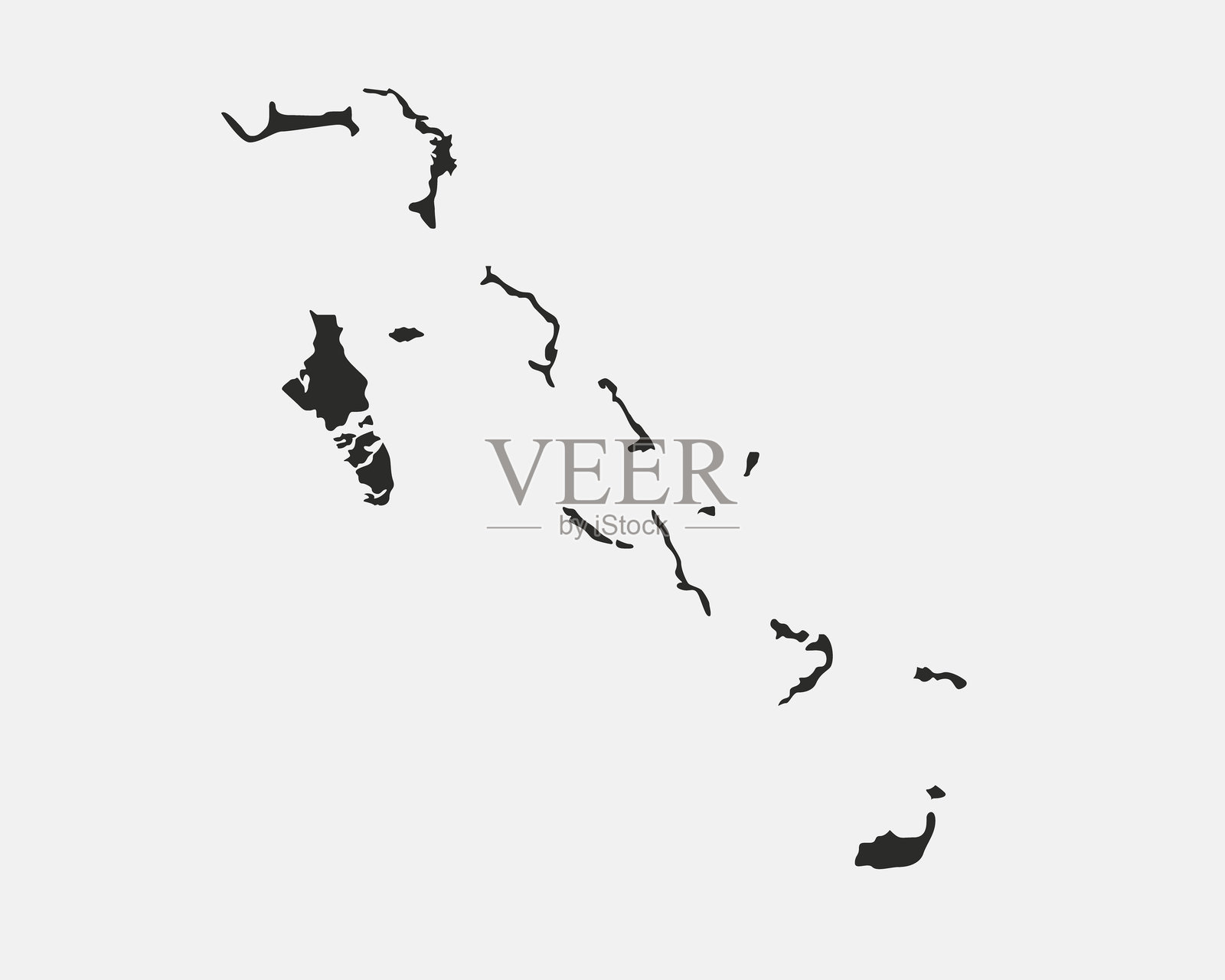 巴哈马地图，孤立在白色背景上。巴哈马背景。巴哈马地图。矢量插图。插画图片素材
