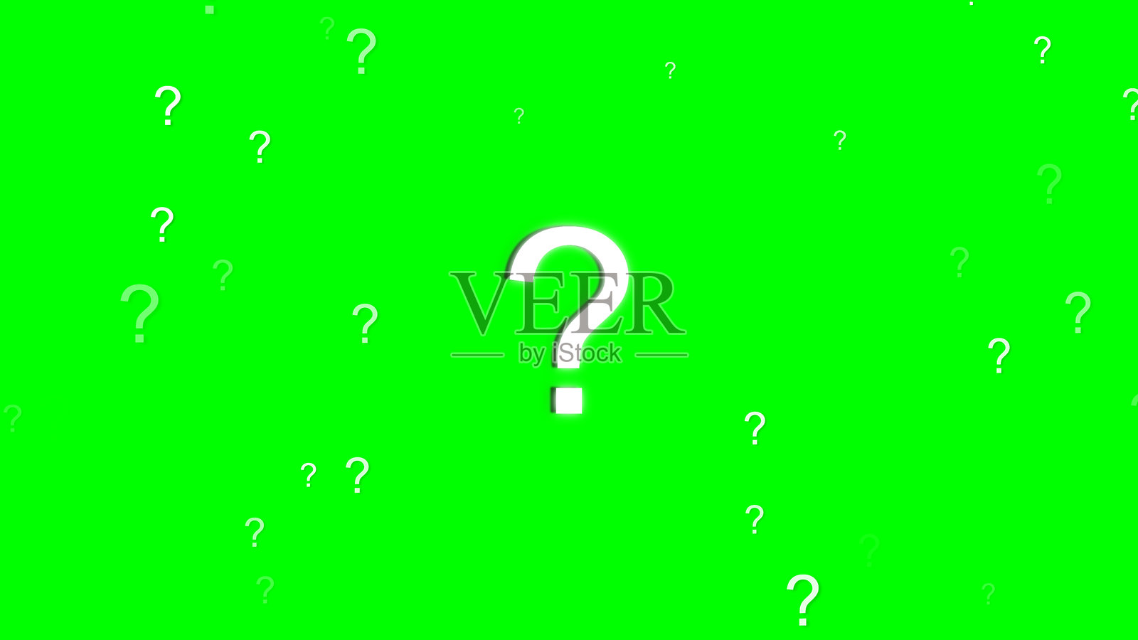 问号粒子缓慢漂浮并与气泡一起在深蓝色背景上渐隐 - 4K库存照片照片摄影图片