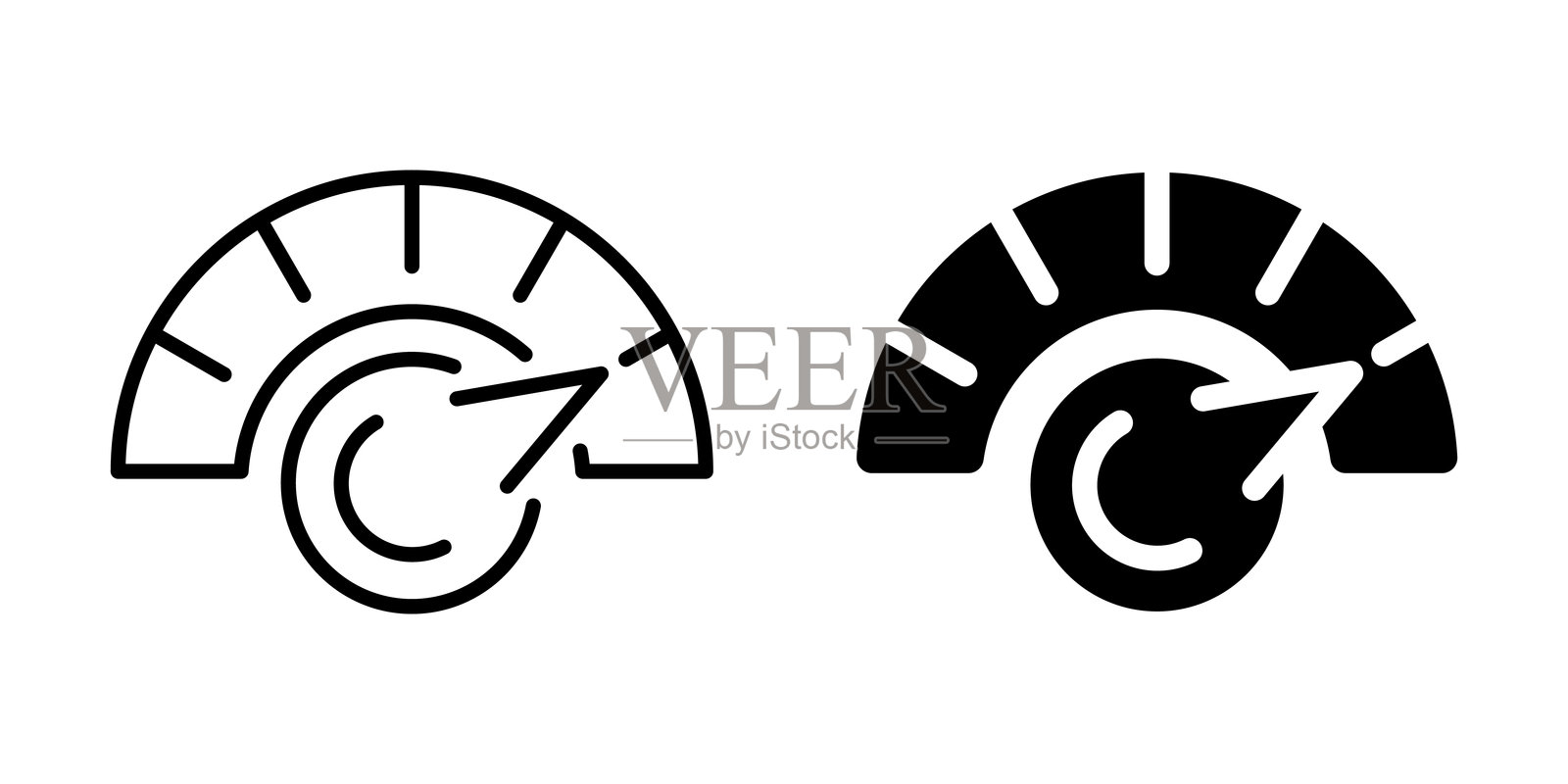 系统性能和速度优化图标。轮廓和线条风格。插画图片素材