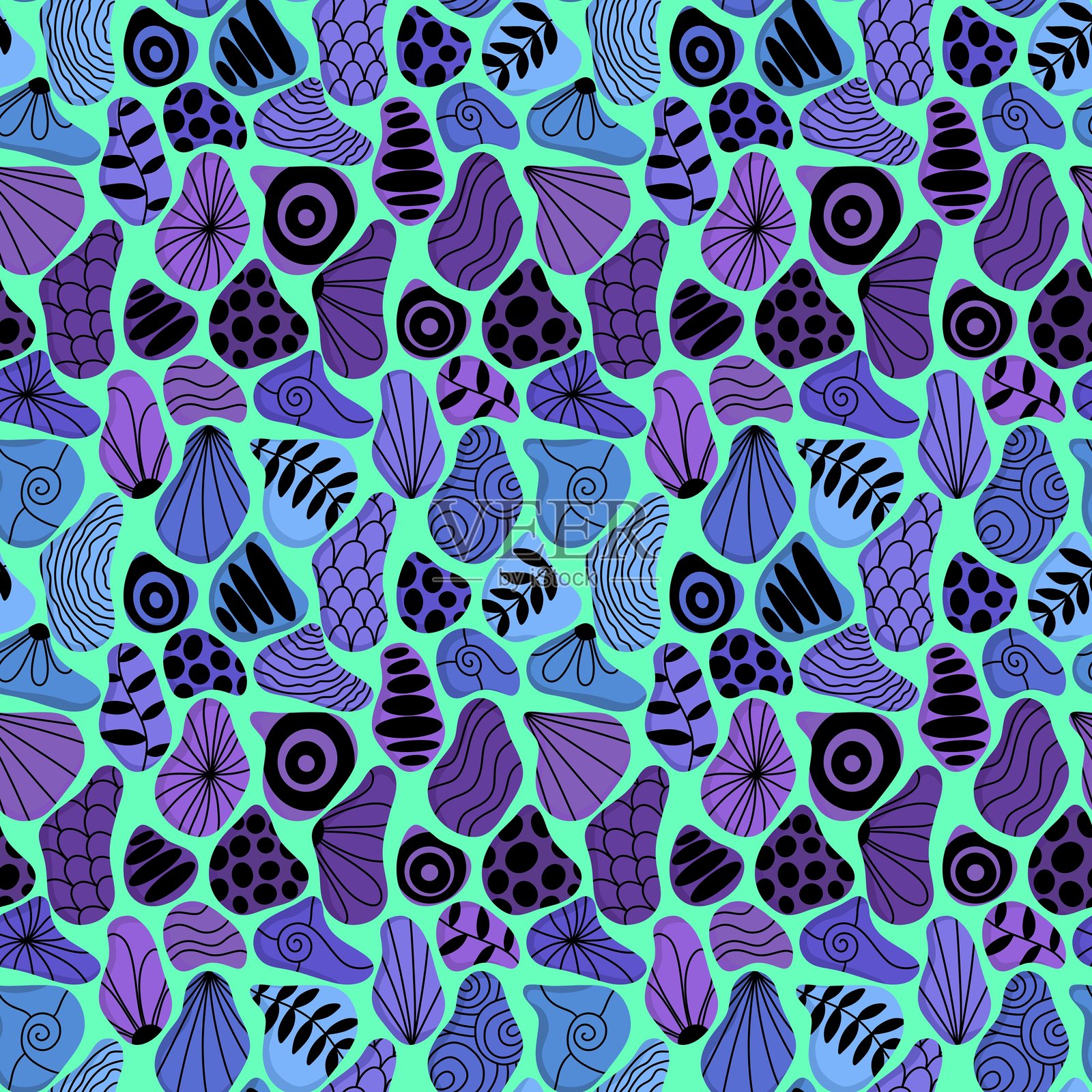 海洋石纹理无缝图案，适用于包装纸、面料和床品插画图片素材