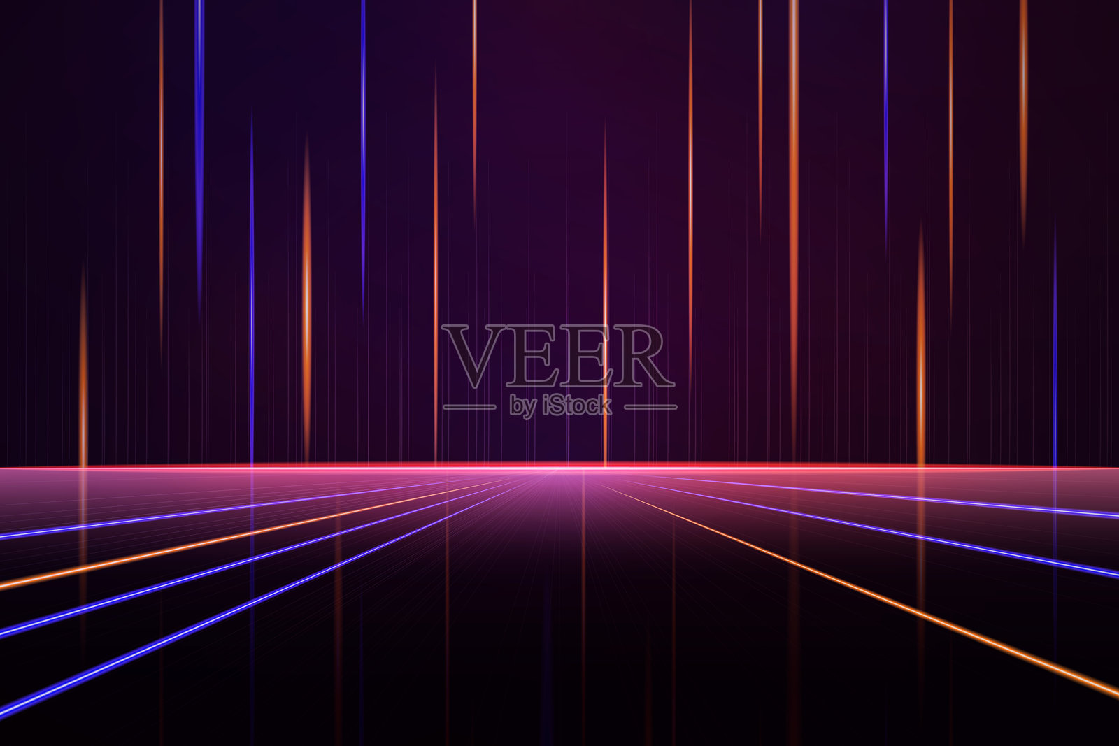 抽象的复古未来主义背景，带有霓虹光线射线插画图片素材