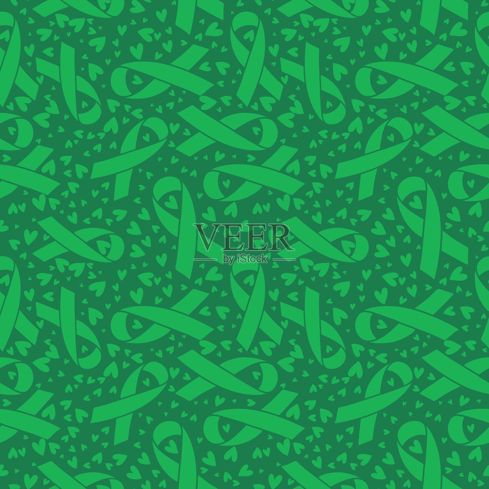 乳腺癌月无缝粉色丝带日X光检查图案，适用于包装纸、医疗配件和药品插画图片素材