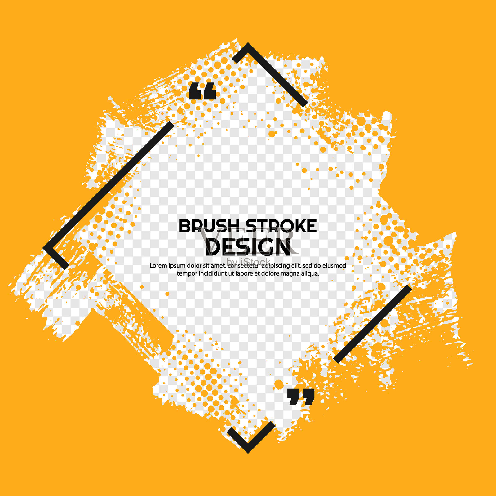 矢量插图。手绘抽象色彩叠加集，带线性框架。墨水刷笔触混乱。社交媒体模板、网页横幅、博客文章的设计元素。油漆飞溅和半色调点。插画图片素材