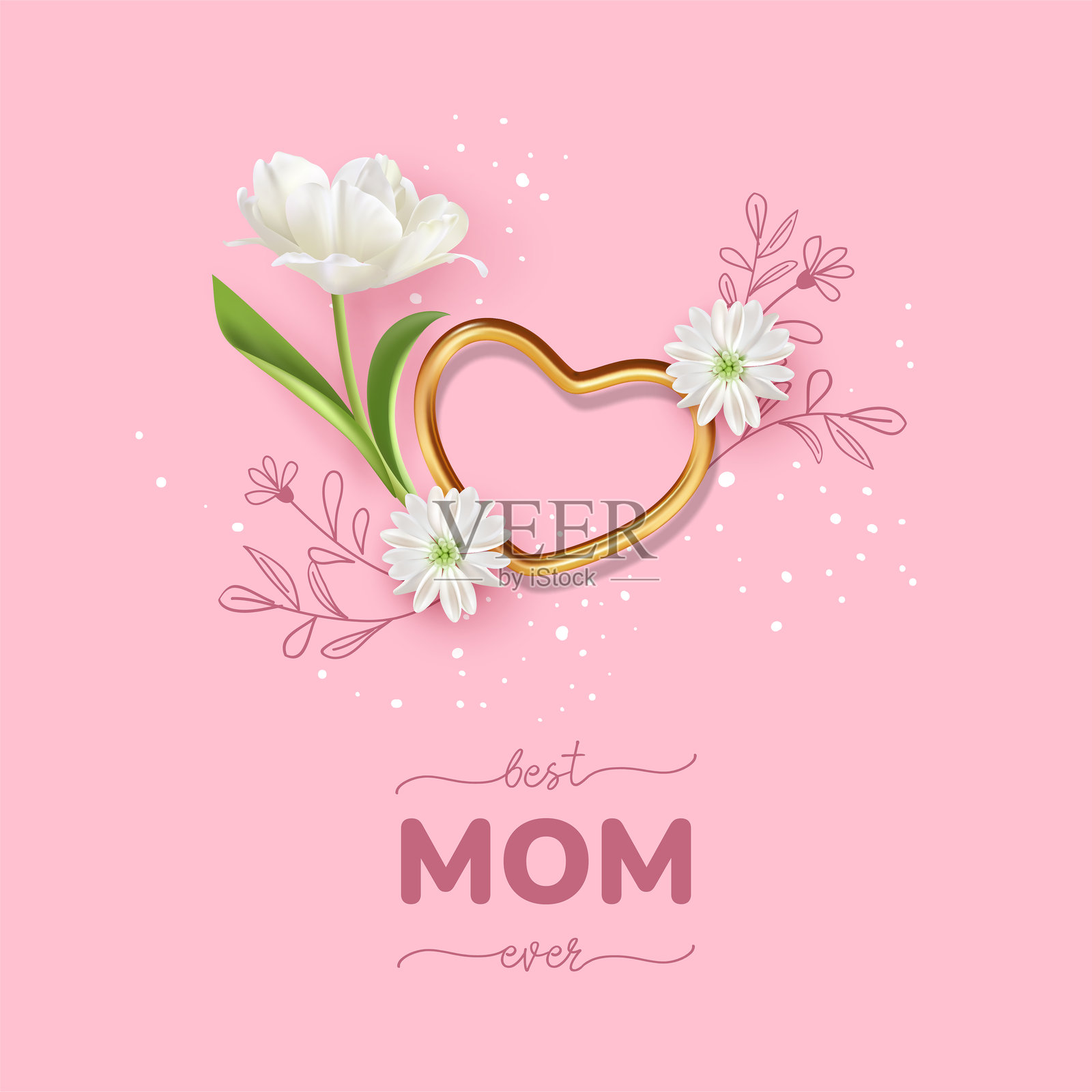 母亲节快乐横幅插画图片素材