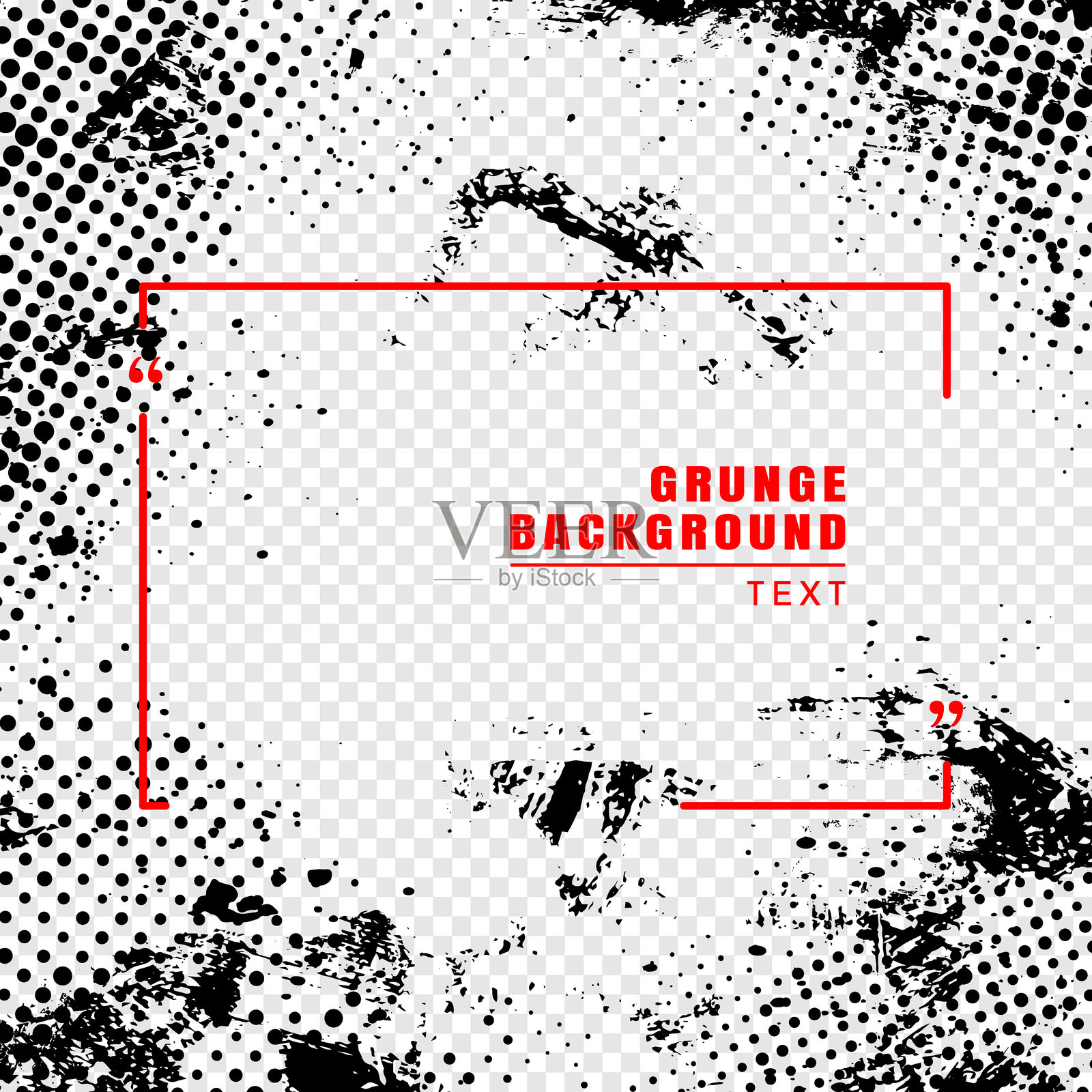 矢量污垢叠加。黑色画笔笔触混乱。手绘抽象框架。社交媒体模板、网页横幅、博客文章的设计元素。带有文本边框的脏墨水飞溅层。插画图片素材