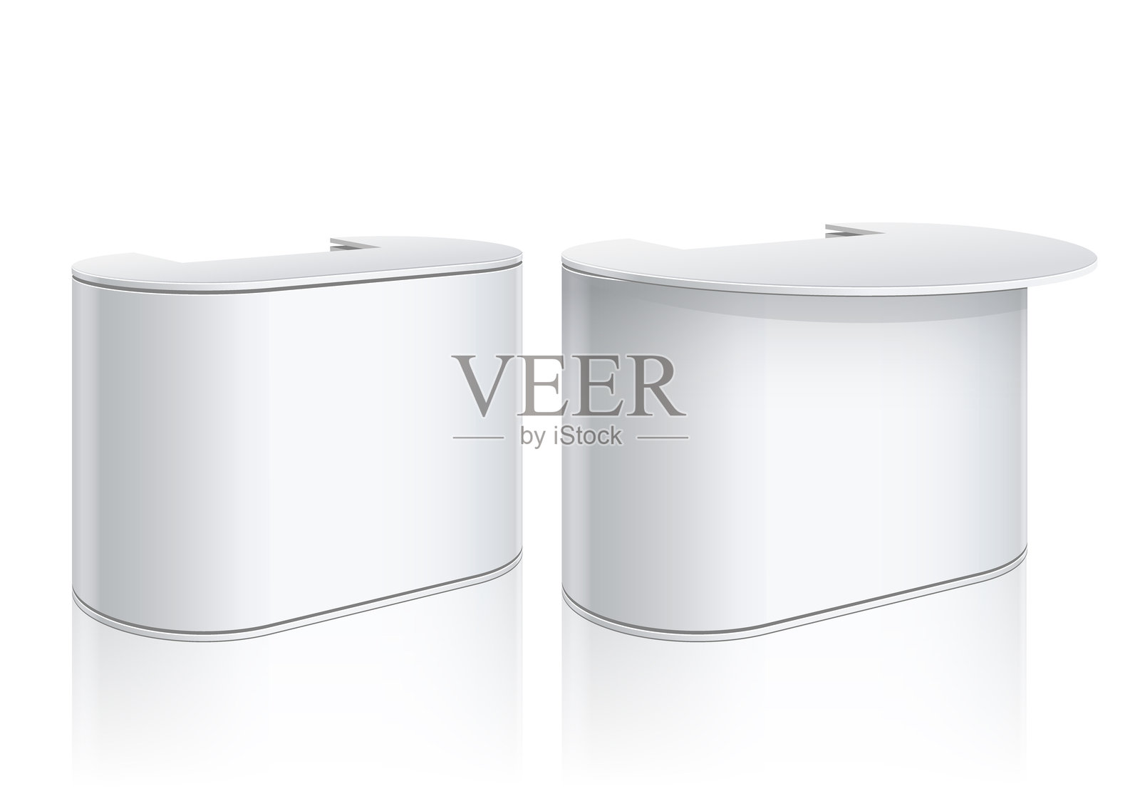 促销柜台，零售贸易展台，孤立在白色背景上。插画图片素材