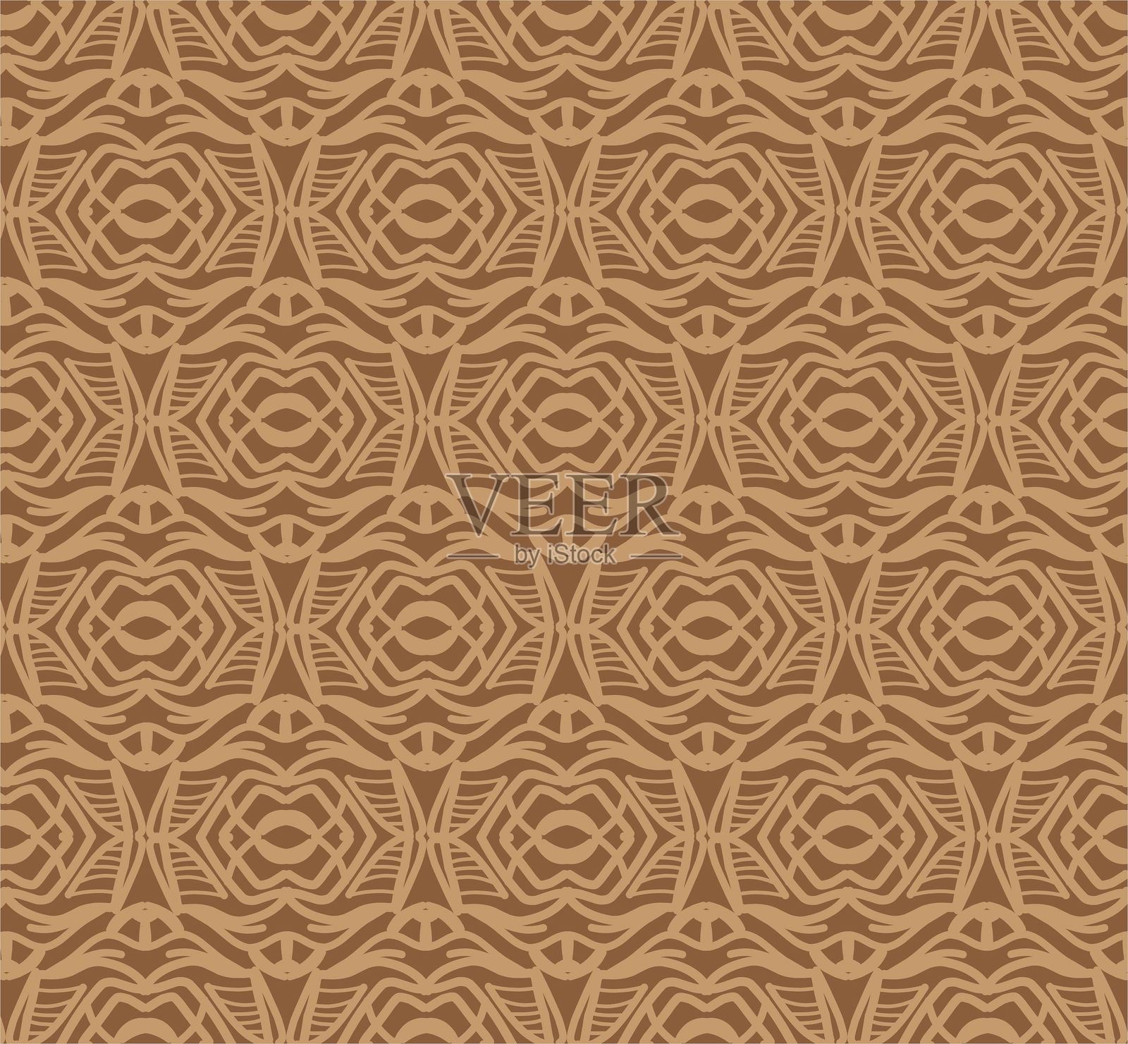 可打印的抽象经典设计棕色装饰图案矢量图EPS10插画图片素材