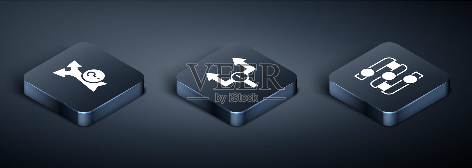 等距箭头、图表、图形、图示和图标。矢量图。插画图片素材